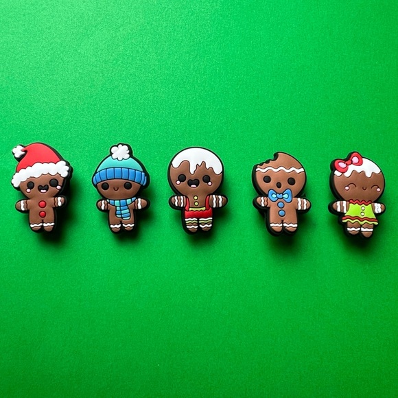 Cookie Man Christmas Crocs Shoe Charms Set of 8 - jibbitz Charms - Picture 3 of 6